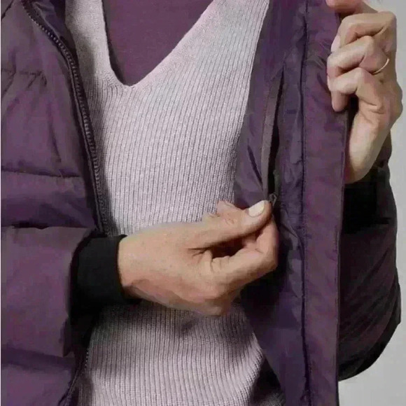 Athleta Downtown Parka II black Heather FeatherDry down Winter Jacket size XS - Picture 4 of 4